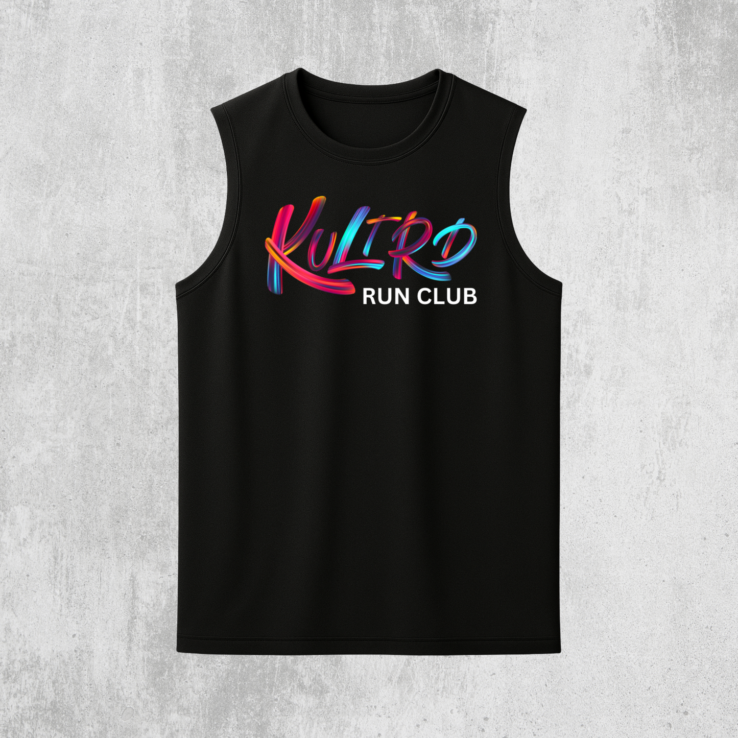 KULTRD RUN CLUB Sleeveless T-SHIRT (DRI-Fit) (BLACK)