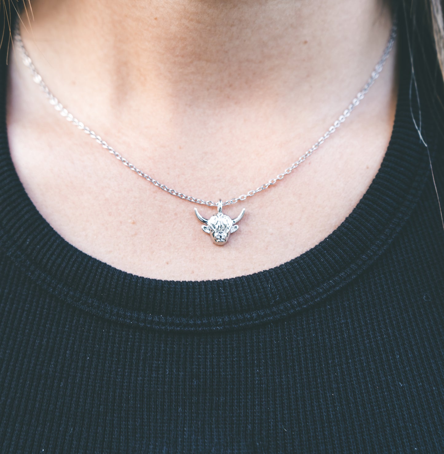 Chalino Mini Bull Cowhead Pendant Necklace for Women