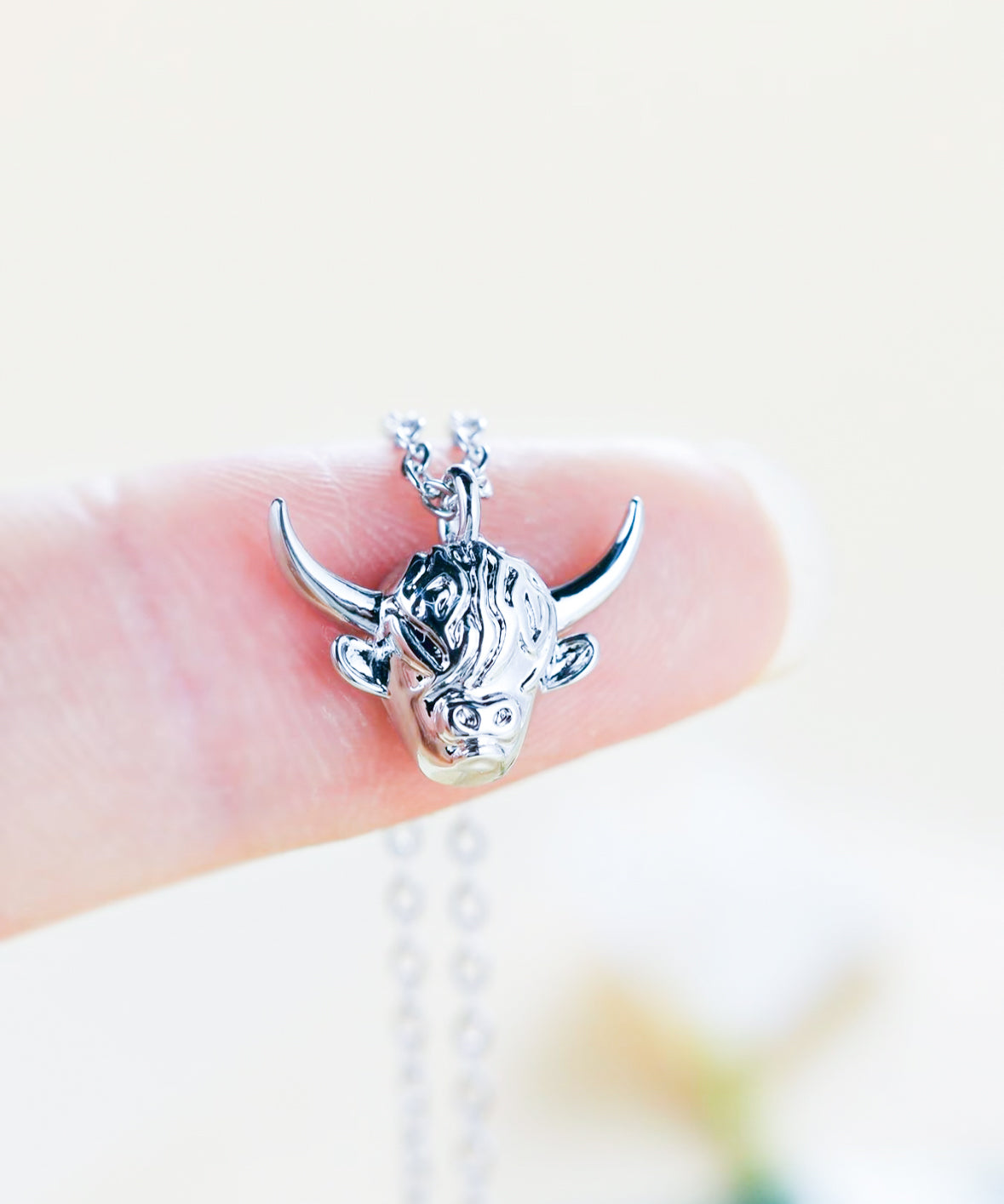 Chalino Mini Bull Cowhead Pendant Necklace for Women