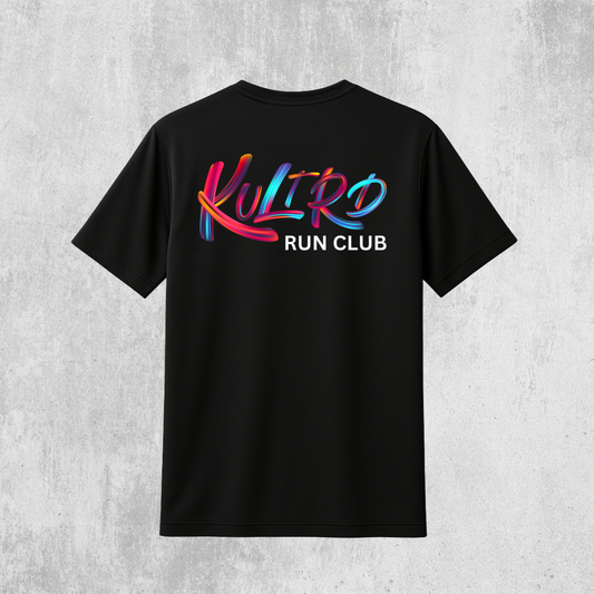KULTRD RUN CLUB (classic) T-SHIRT (DRI-Fit) (BLACK)