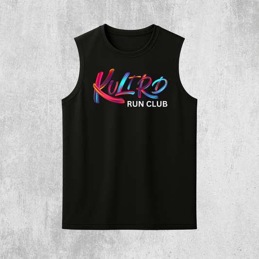 KULTRD RUN CLUB Sleeveless T-SHIRT (DRI-Fit) (BLACK)